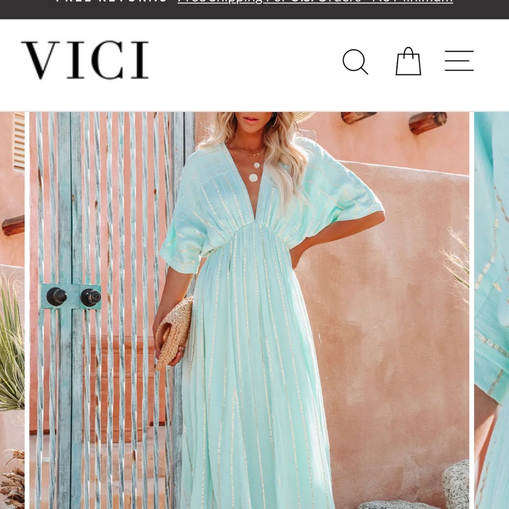 Vici shimmery colored dress, mint color